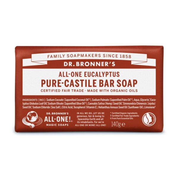 Dr. Bronner's All-One Pure Castile Bar Soap Eucalyptus 140g product image
