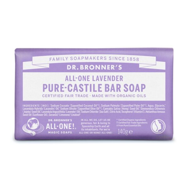 Dr. Bronner's All-One Pure Castile Bar Soap Lavender 140g product image