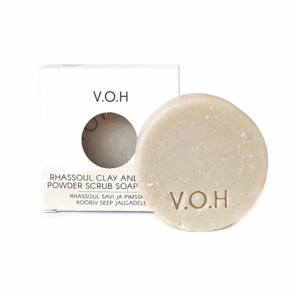 voh scrub soap with rhassoul clay and pumice powder for feet 90g